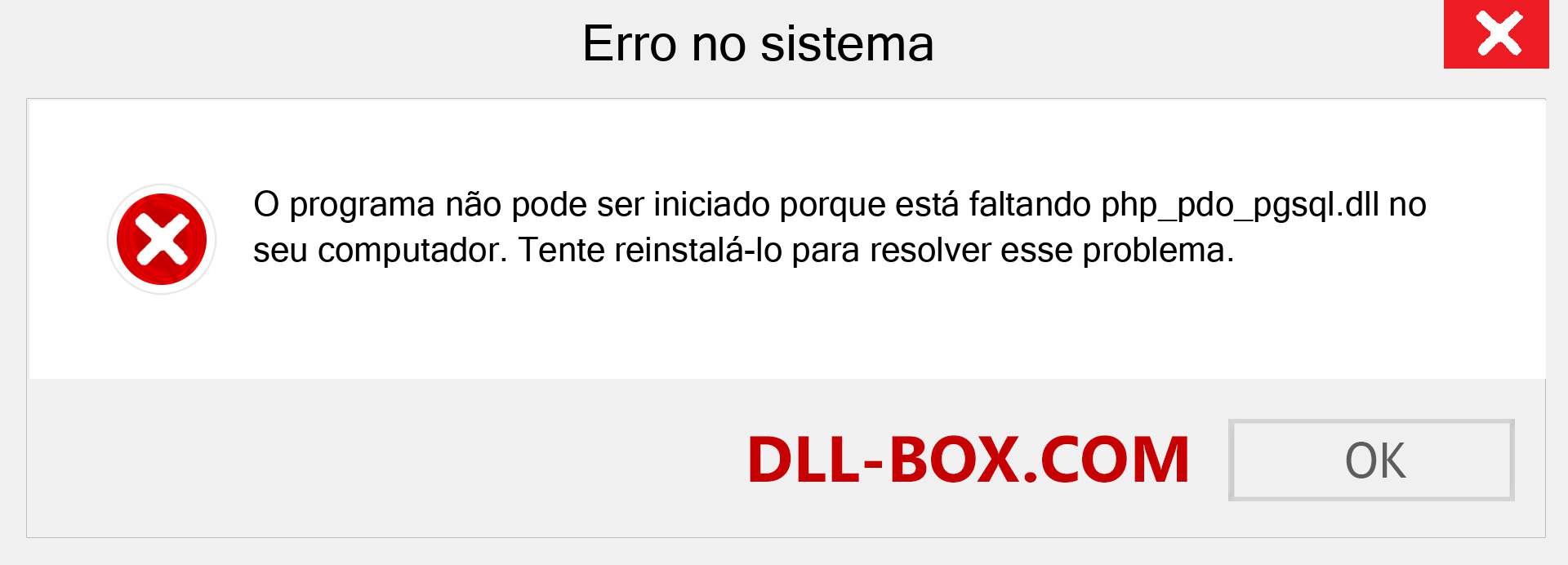 Arquivo php_pdo_pgsql.dll ausente ?. Download para Windows 7, 8, 10 - Correção de erro ausente php_pdo_pgsql dll no Windows, fotos, imagens